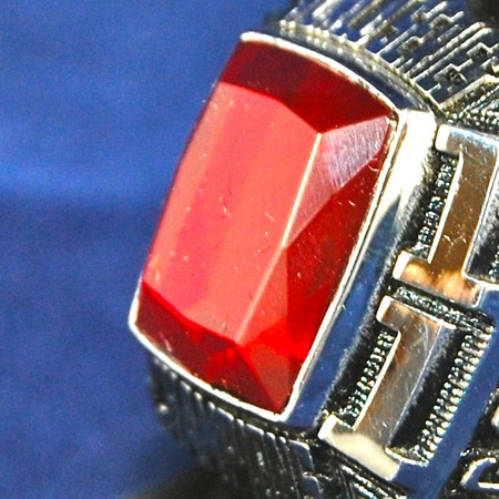 ruby rectangle gem ring